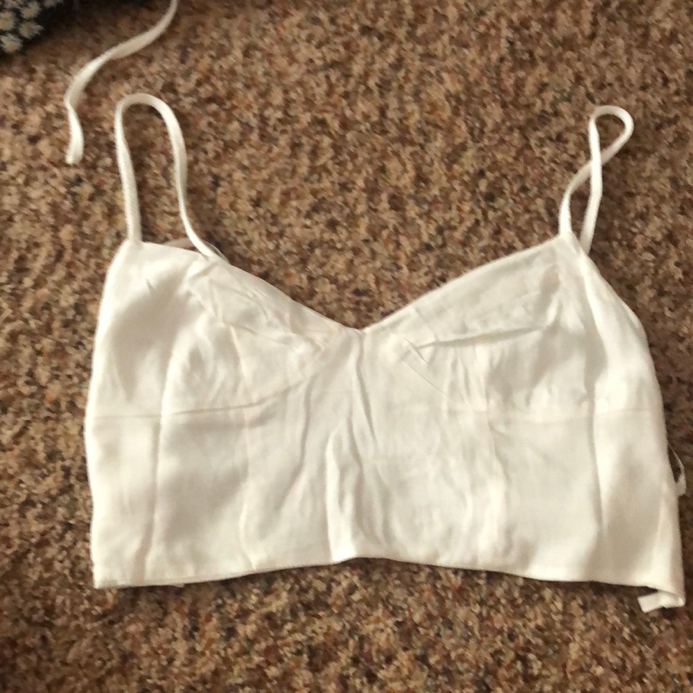 Tiger mist white crop top